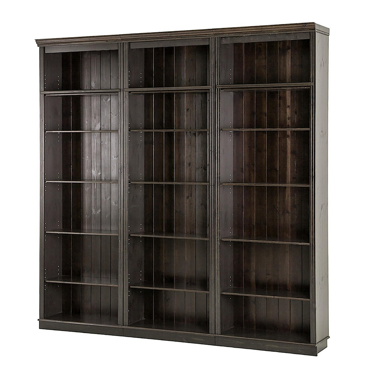 BÜCHERWAND Kiefer massiv Kieferfarben, Dunkelbraun  - Dunkelbraun/Kieferfarben, Design, Holz (223/222/34cm) - Livetastic