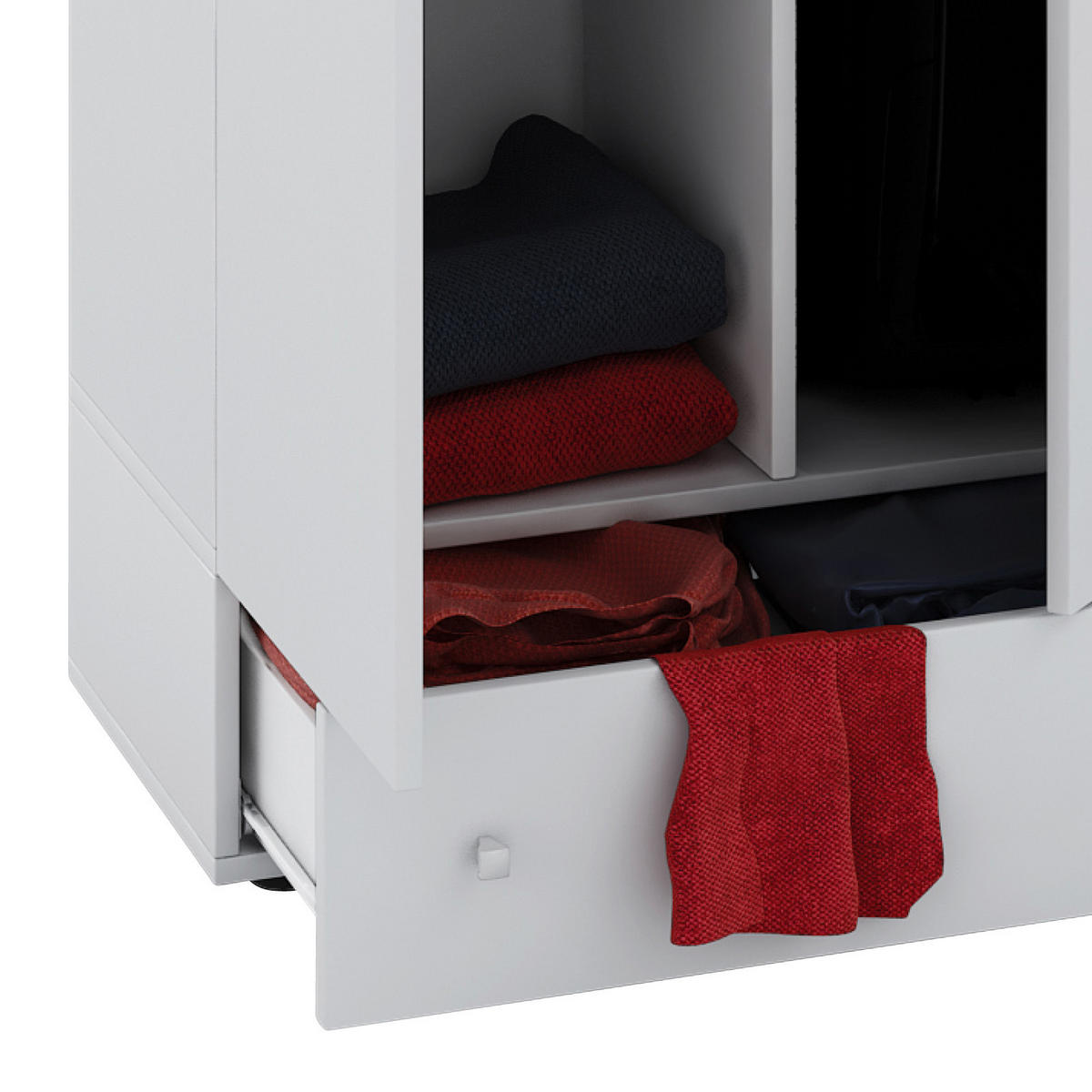 MEHRZWECKSCHRANK 70/198/39 cm  in Weiß  - Silberfarben/Schwarz, MODERN, Holzwerkstoff/Kunststoff (70/198/39cm) - MID.YOU
