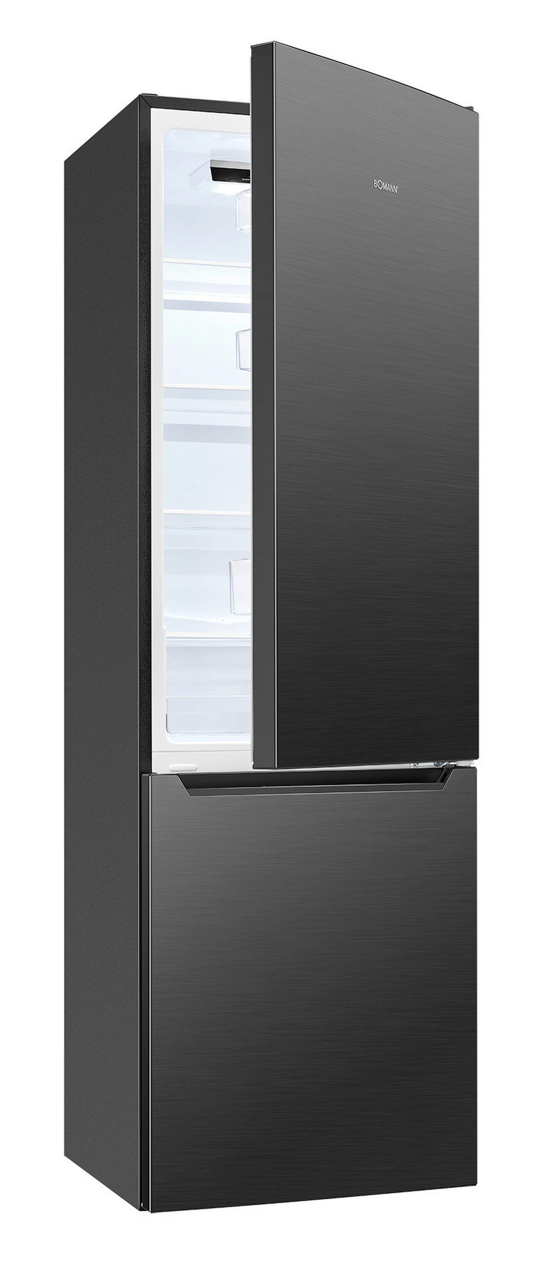 KÜHL-GEFRIER-KOMBINATION 54,0/176,5/55,0 cm KG 7369  - Schwarzchrom, Trend, Kunststoff (54,0/176,5/55,0cm) - Bomann