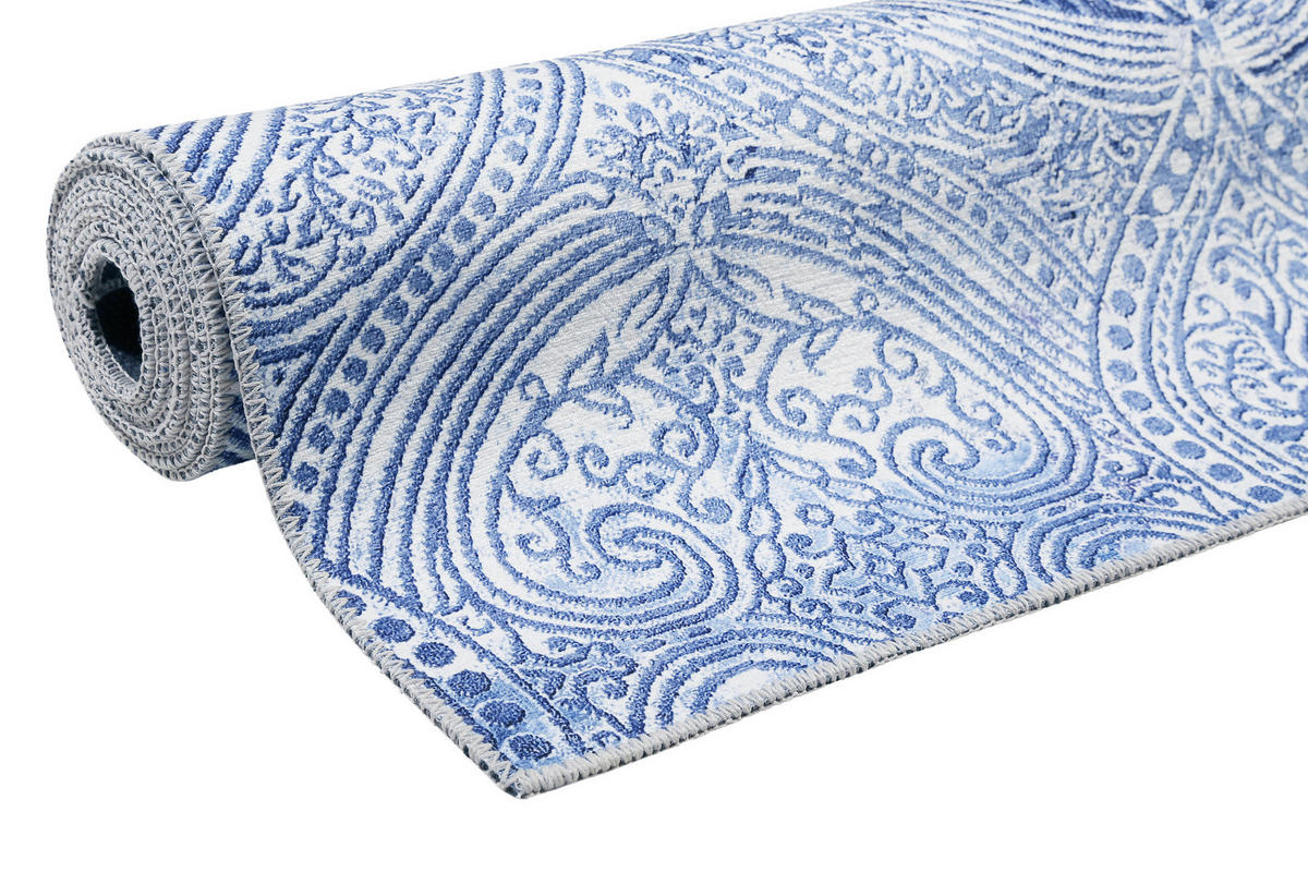 WEBTEPPICH 130/190 cm Grace Blau, Silberfarben  - Blau/Silberfarben, Design, Textil (130/190cm) - WECON HOME