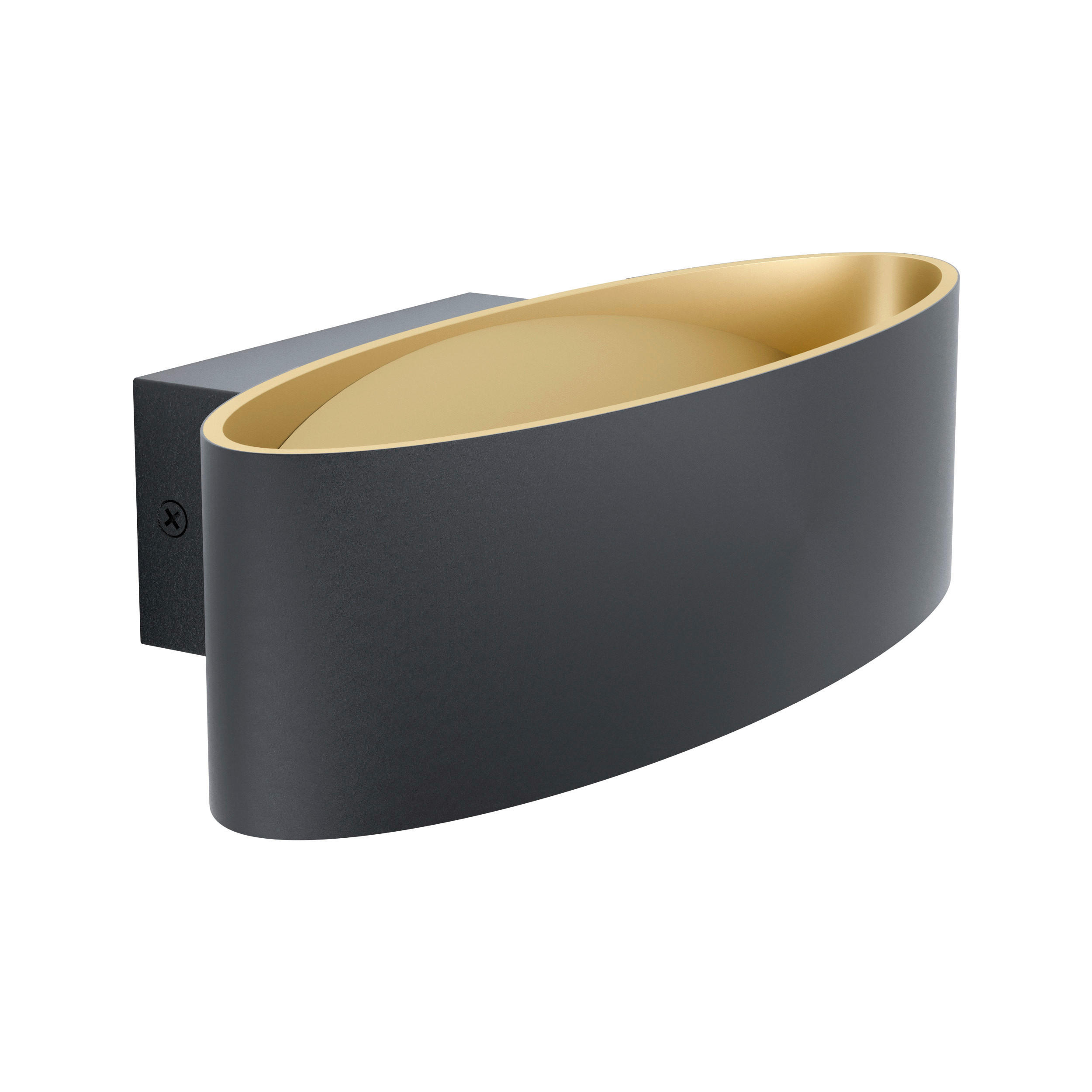 LED-WANDLEUCHTE 27/13/7,5 cm   - Goldfarben/Schwarz, Design, Kunststoff/Metall (27/13/7,5cm) - Eglo