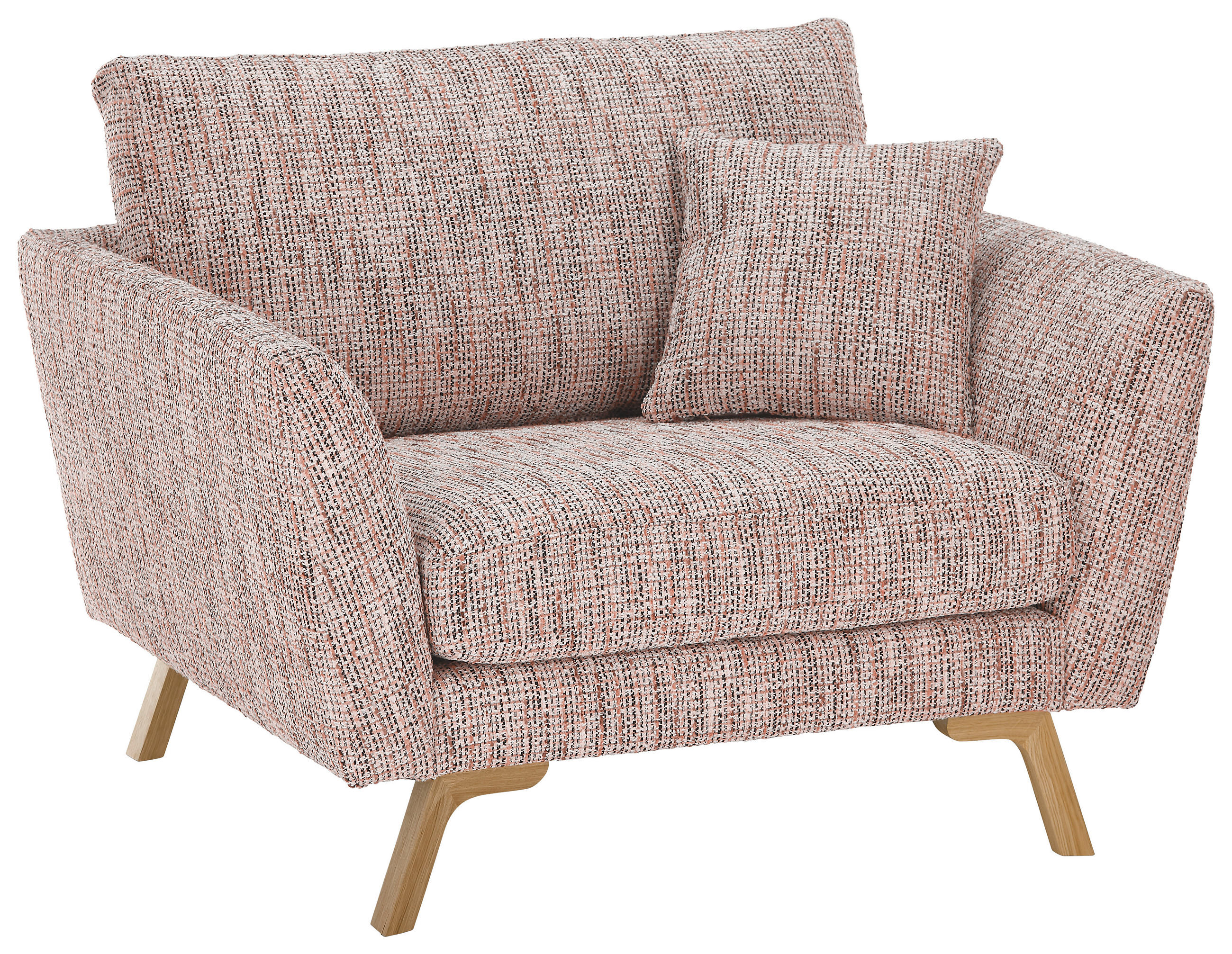 SESSEL in Webstoff Rosa  - Eichefarben/Rosa, KONVENTIONELL, Holz/Textil (115/86/93cm) - SetOne by Musterring