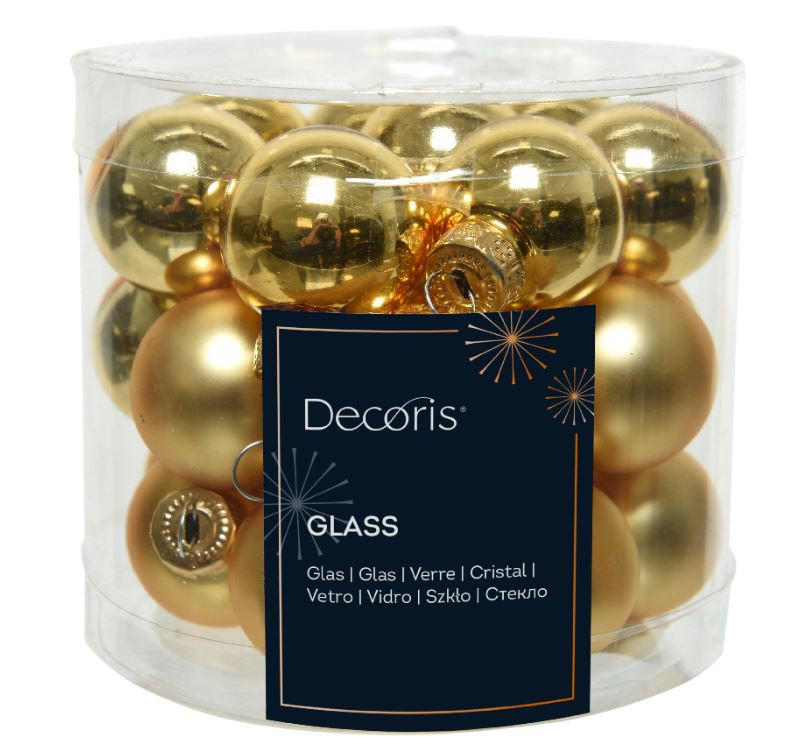 CHRISTBAUMKUGEL-SET 2,5 cm 24-teilig  - Goldfarben, KONVENTIONELL, Glas (2,5cm)