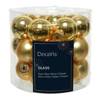 CHRISTBAUMKUGEL-SET 2,5 cm 24-teilig  - Goldfarben, KONVENTIONELL, Glas (2,5cm)