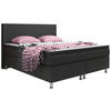 Boxspringbett mit Topper  in Schwarz  - Silberfarben/Schwarz, KONVENTIONELL, Leder/Textil (180/115/210cm) - MID.YOU