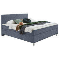 BOXSPRINGBETT 140/200 cm  in Blau  - Chromfarben/Blau, Konventionell, Kunststoff/Textil (140/200cm) - Hom`in