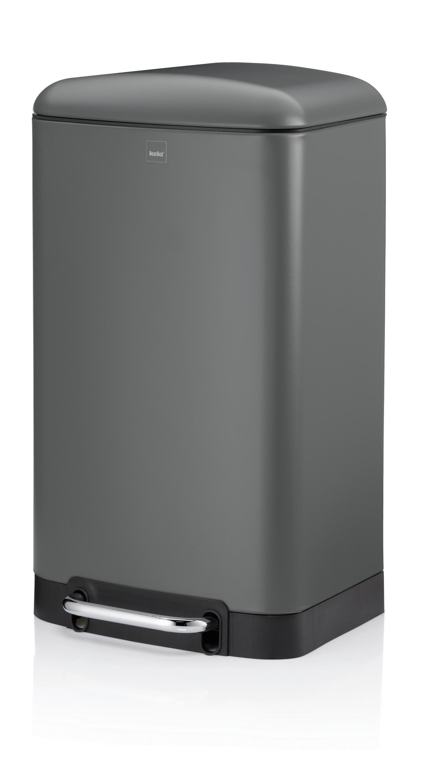 TRETEIMER 30 l  Metall  - Schwarz/Grau, Basics, Kunststoff/Metall (34/30,5/61cm) - Kela