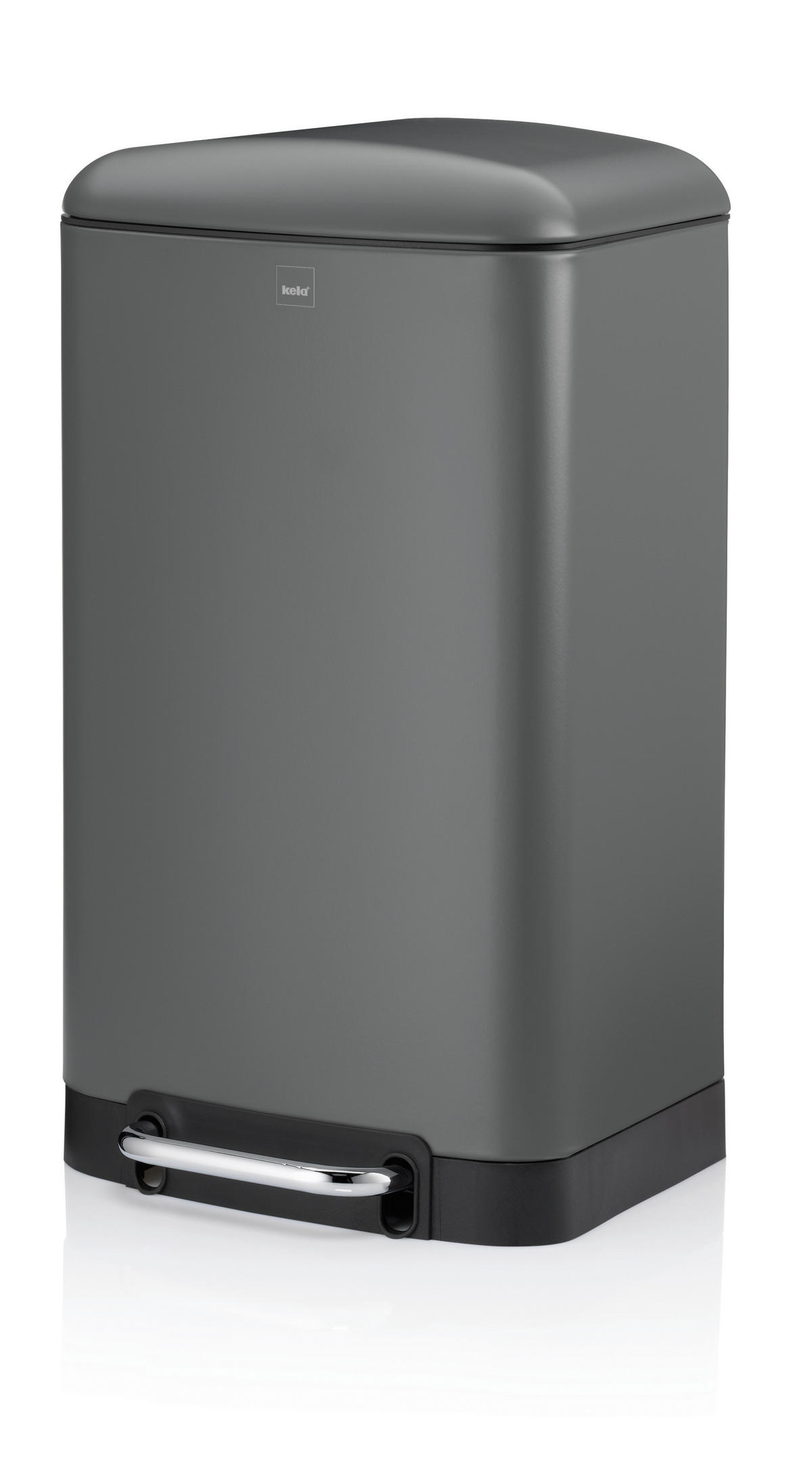 TRETEIMER 30 l  Metall  - Schwarz/Grau, Basics, Kunststoff/Metall (34/30,5/61cm) - Kela