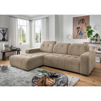 ECKSOFA Vicari Hellbraun Chenille  - Hellbraun/Schwarz, MODERN, Textil/Metall (292/185cm) - Livetastic