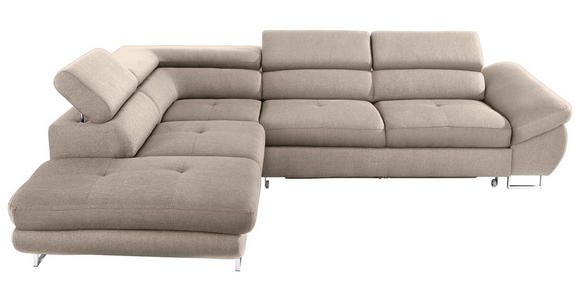 ECKSOFA Beige Webstoff  - Beige, Design, Textil/Metall (235/280cm) - Hom`in