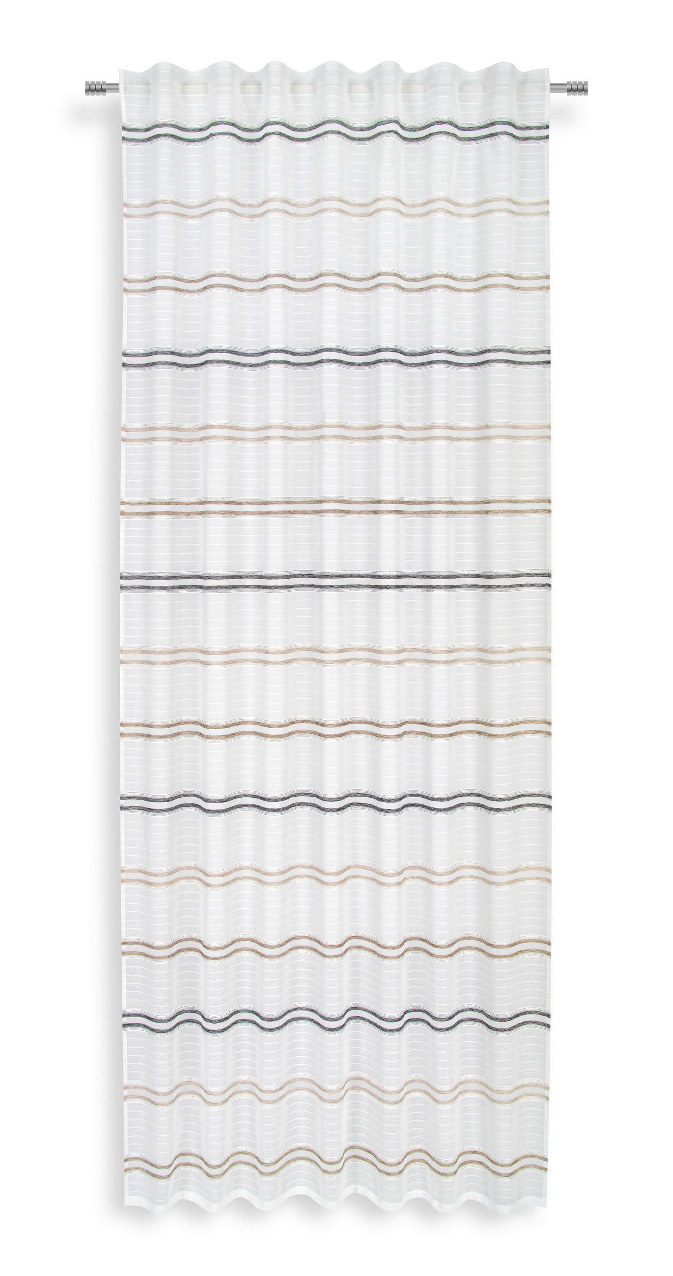 Vorhang mit Band Elli 140x245 cm Weiß/Grau/Taupe