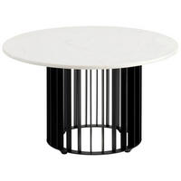 MĂSUȚĂ DE CAFEA din metal, piatră 70/70/40 cm   - alb/negru, Design, metal/piatră (70/70/40cm) - Livetastic
