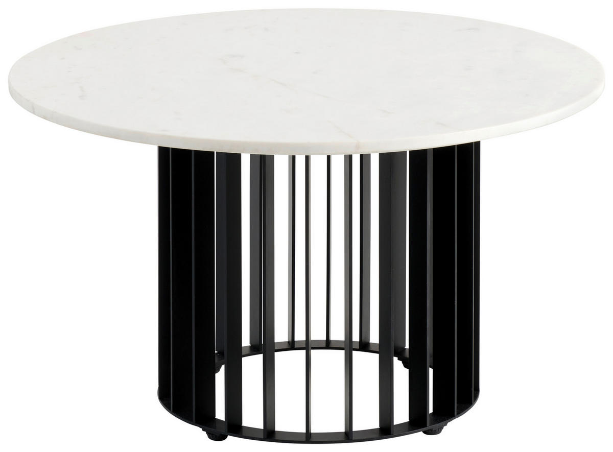 MĂSUȚĂ DE CAFEA din metal, piatră 70/70/40 cm   - alb/negru, Design, metal/piatră (70/70/40cm) - Livetastic