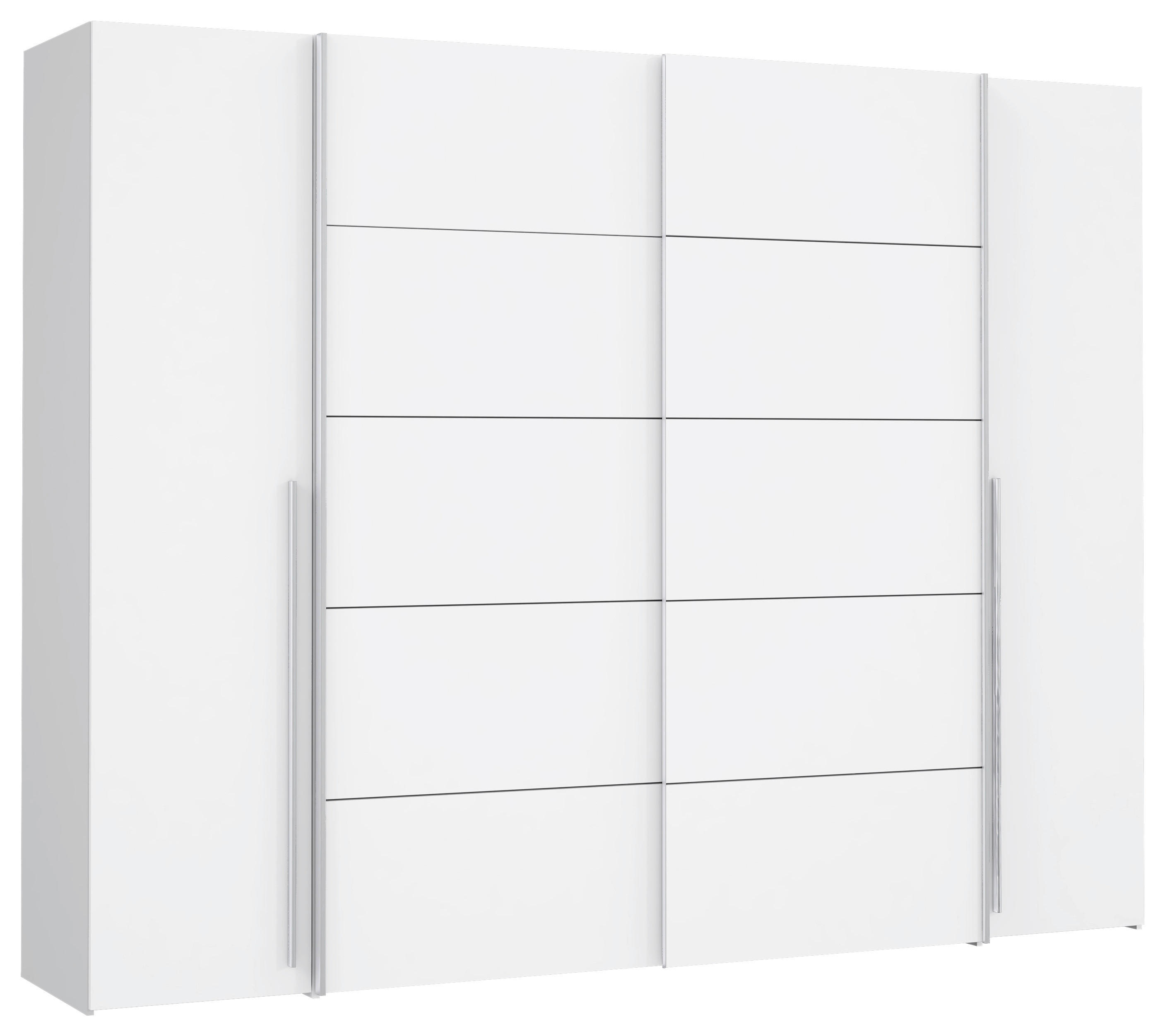 GARDEROB 270/210/61 cm 4-dörrar - vit/aluminiumfärgad, Modern, metall/träbaserade material (270/210/61cm) - MID.YOU