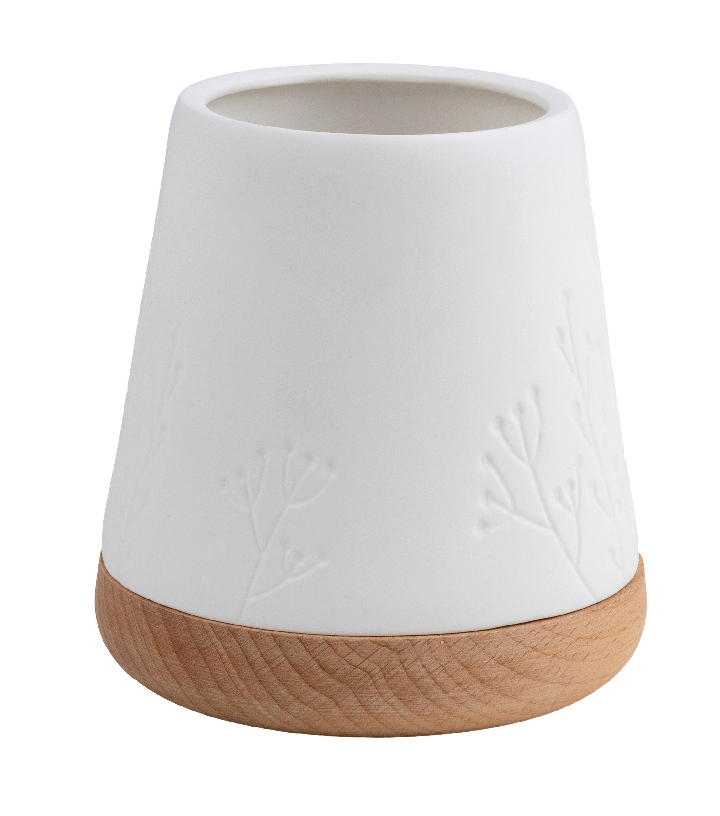 WINDLICHT - Weiss/Braun, Basics, Holz/Keramik (10/10,5cm) - Räder
