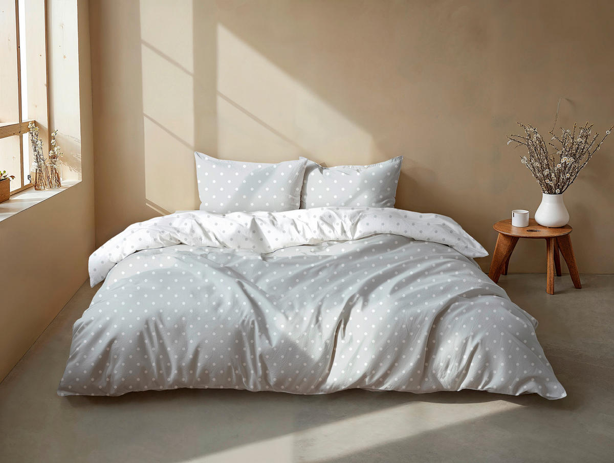 BETTWÄSCHE Punta-di-Cotone Renforcé 155/220 cm  - Grau, Basics, Textil (155/220cm)