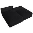 ECKSOFA Anthrazit Cord Zierkissen, Rückenkissen, Schlaffunktion, Rücken echt  - Anthrazit/Schwarz, MODERN, Kunststoff/Textil (153/200cm) - Xora
