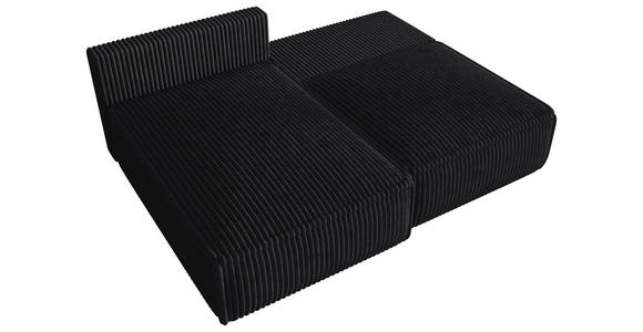 ECKSOFA Anthrazit Cord Zierkissen, Rückenkissen, Schlaffunktion, Rücken echt  - Anthrazit/Schwarz, MODERN, Kunststoff/Textil (153/200cm) - Xora
