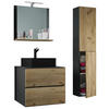 BADEZIMMER 4-teilig  in 94 cm  - Honigeiche/Anthrazit, MODERN, Glas/Keramik (94cm) - MID.YOU