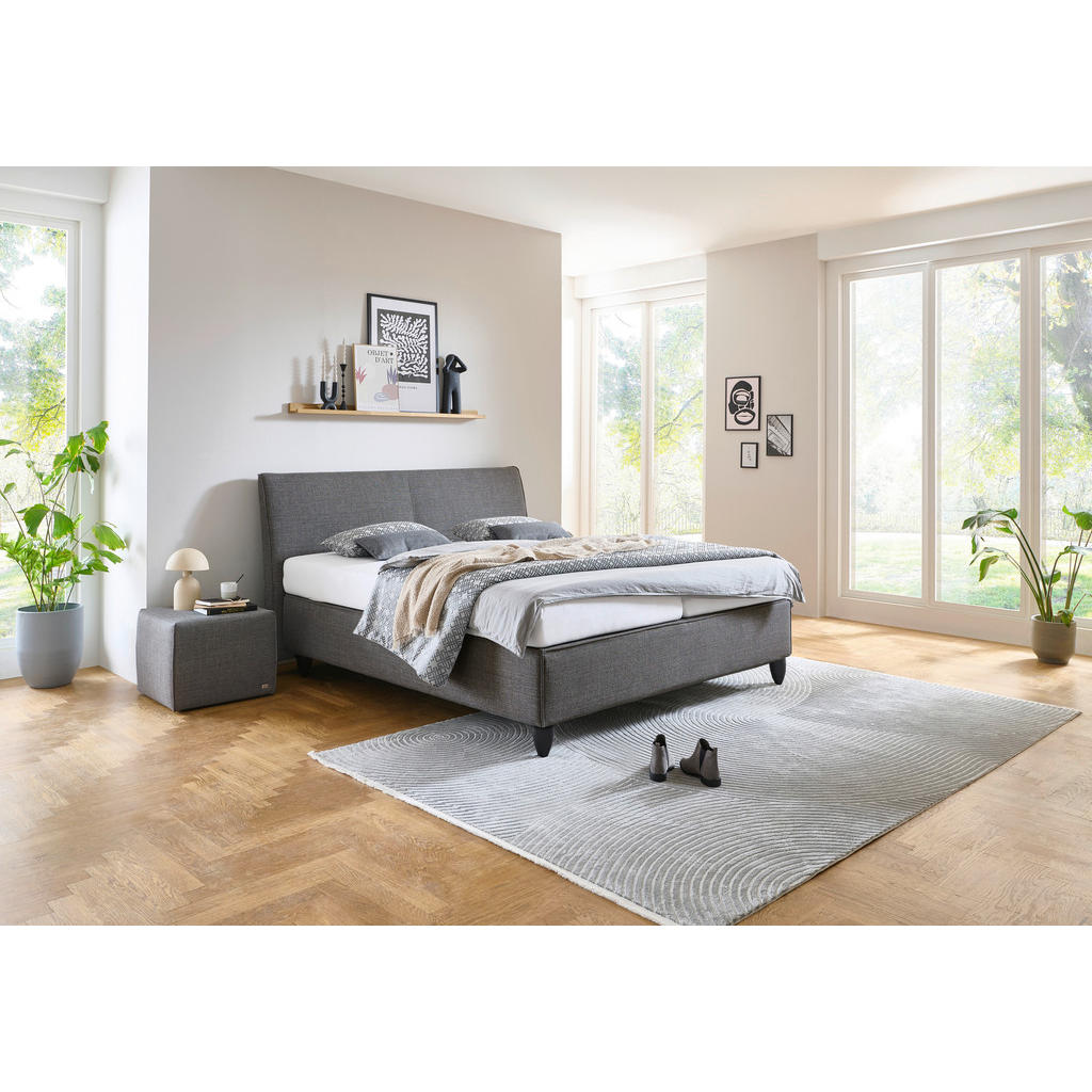 Thumbnail - RUF Betten Boxspringbett, Grau, Dunkelgrau, Textil, H3, Höhe ca. 26 cm, 180x200 cm, Oeko-Tex® Standard 100, Made in Germ...