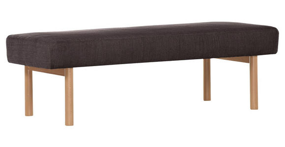 HOCKERBANK in Holz, Textil Dunkelbraun - Dunkelbraun/Buchefarben, KONVENTIONELL, Holz/Textil (160/50/46cm) - Cantus