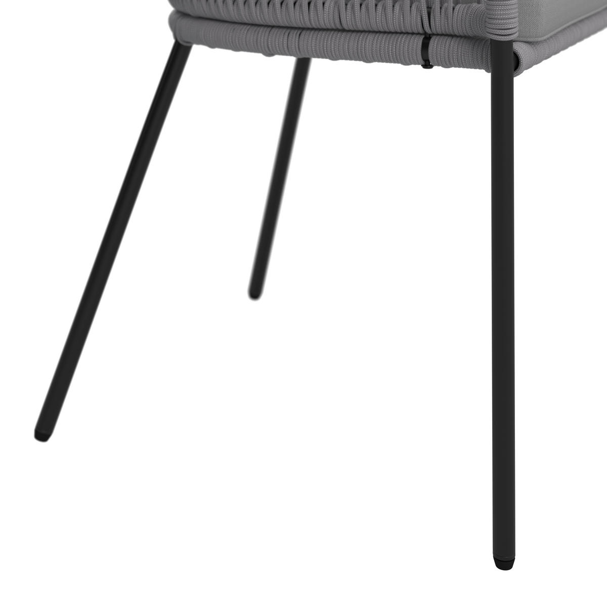 SET STOLICA ZA BAŠTU - svetlosiva/crna, Moderno, metal/tekstil (56/78/59cm) - Bessagi Garden