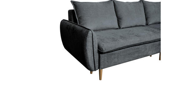 ECKSOFA Graphitfarben Chenille - Buchefarben/Graphitfarben, KONVENTIONELL, Holz/Textil (244/163cm) - Carryhome