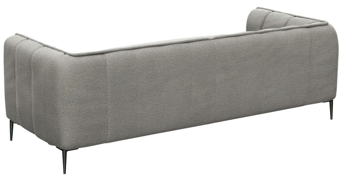 ECKSOFA Grau Chenille, Webstoff, Flachgewebe  - Schwarz/Grau, Design, Holz/Textil (149/211cm) - Livetastic