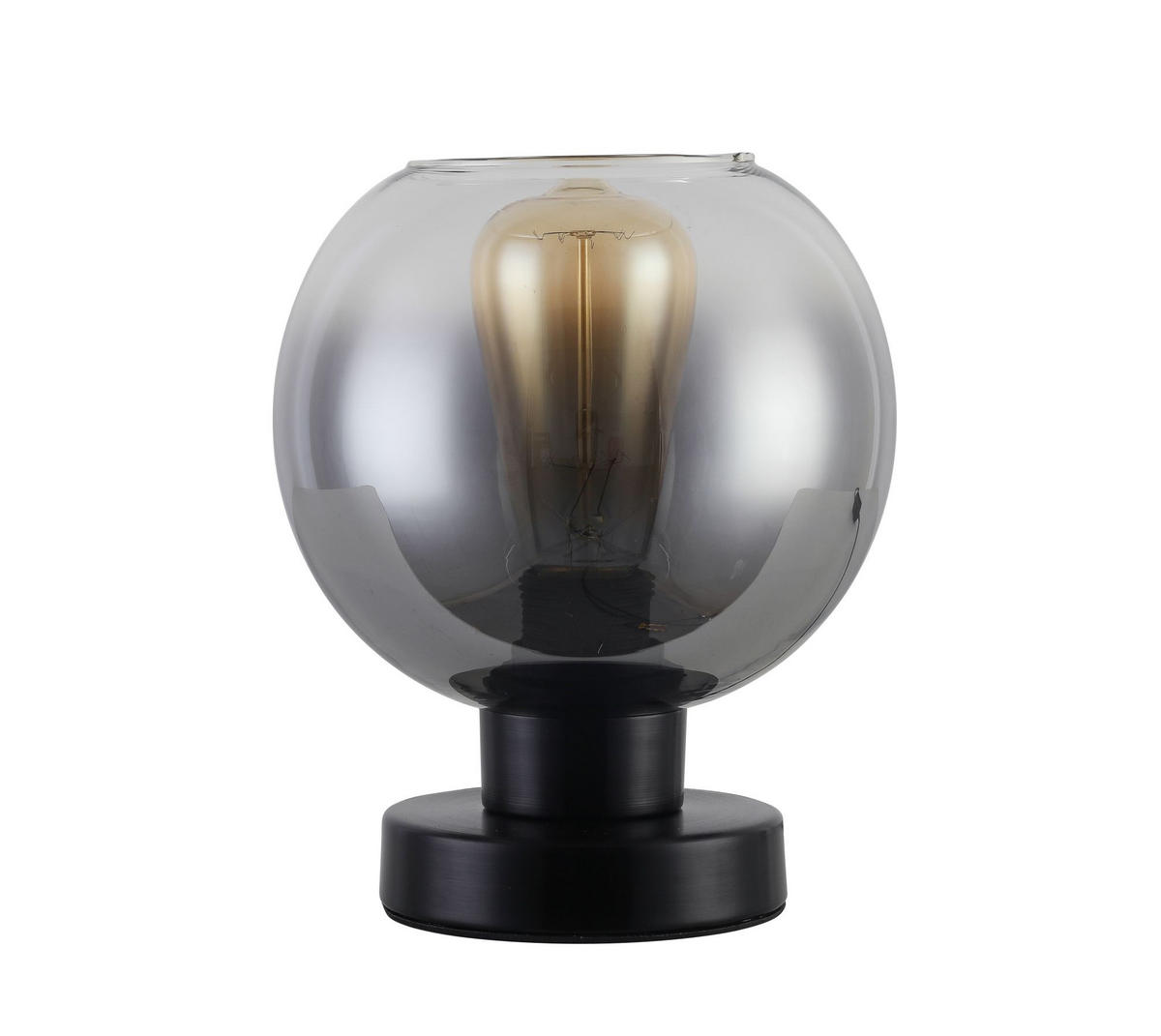 STOLNÁ LAMPA, E27, 18/21 cm  - antracitová/chrómová, Lifestyle, kov/sklo (18/21cm) - Dieter Knoll