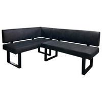ECKBANK 125/181,5 cm Mikrofaser Anthrazit, Schwarz   - Anthrazit/Schwarz, Design, Textil/Metall (125/181,5cm) - MID.YOU