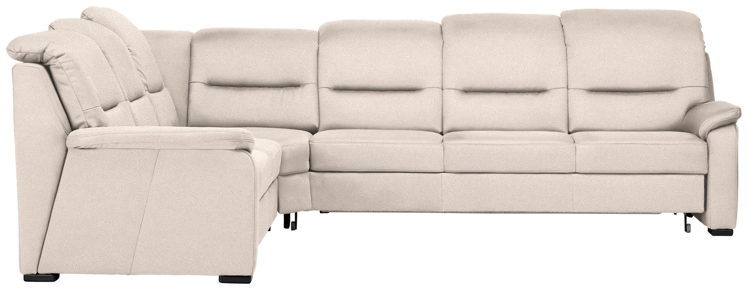 ECKSOFA in Mikrofaser Creme  245/303 cm  - Creme/Schwarz, KONVENTIONELL, Holz/Textil (245/303cm) - Beldomo Comfort
