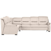 ECKSOFA in Mikrofaser Creme  245/303 cm  - Creme/Schwarz, KONVENTIONELL, Holz/Textil (245/303cm) - Beldomo Comfort