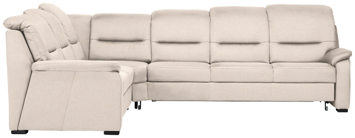 ECKSOFA in Mikrofaser Creme  245/303 cm  - Creme/Schwarz, KONVENTIONELL, Holz/Textil (245/303cm) - Beldomo Comfort