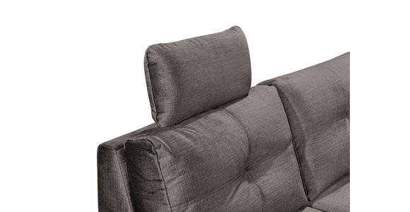 WOHNLANDSCHAFT in Mikrovelours Graubraun - Graubraun/Schwarz, KONVENTIONELL, Kunststoff/Textil (127/334/217cm) - Carryhome
