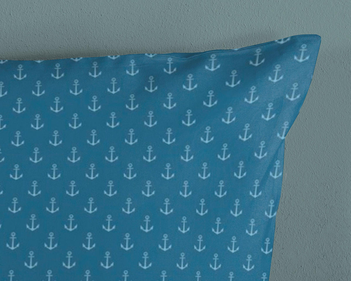 BETTWÄSCHE HIP Satin 140/200 cm  - Blau/Ecru, Design, Textil (140/200cm)