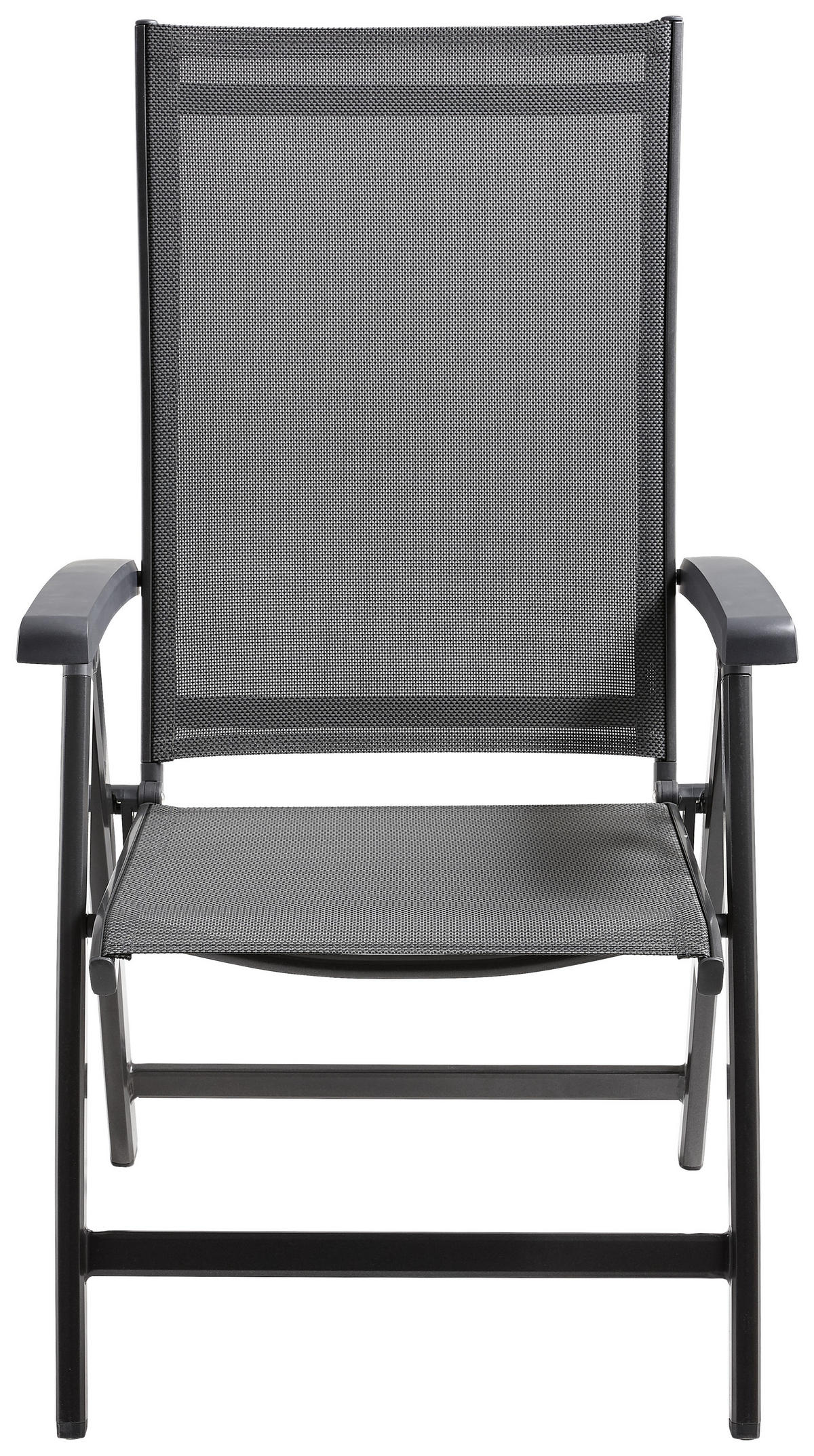 GARTENKLAPPSESSEL Aluminium Anthrazit, Silberfarben  - Anthrazit/Silberfarben, Basics, Kunststoff/Textil (62/109/71cm) - Sieger