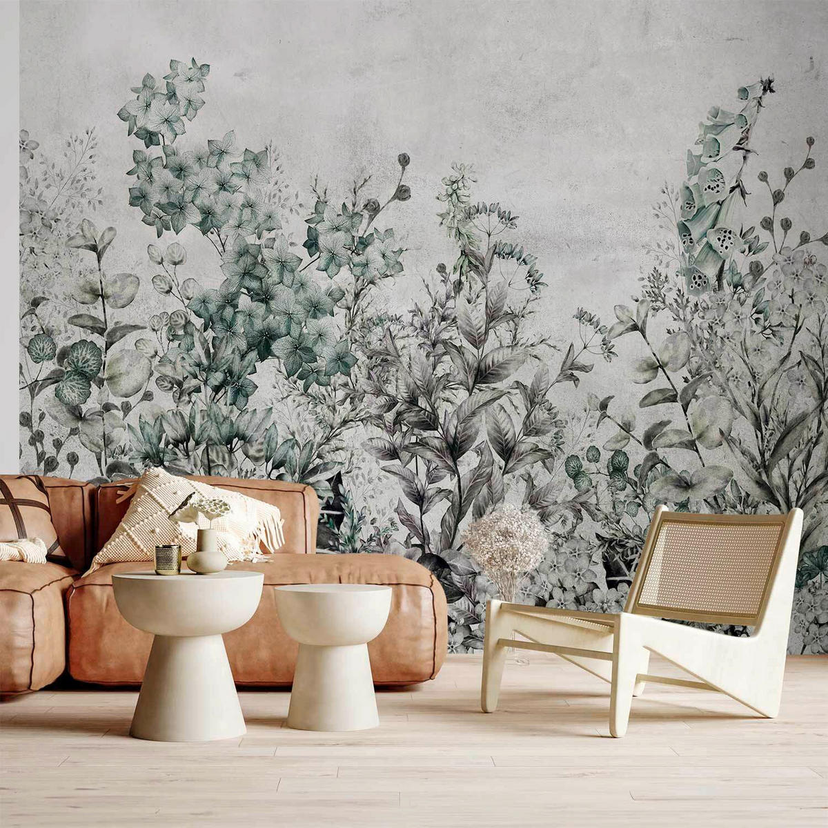 FOTOTAPET 150/105 cm  - ljusgrå/mörkgrön, Lifestyle, textil (150/105cm) - artgeist