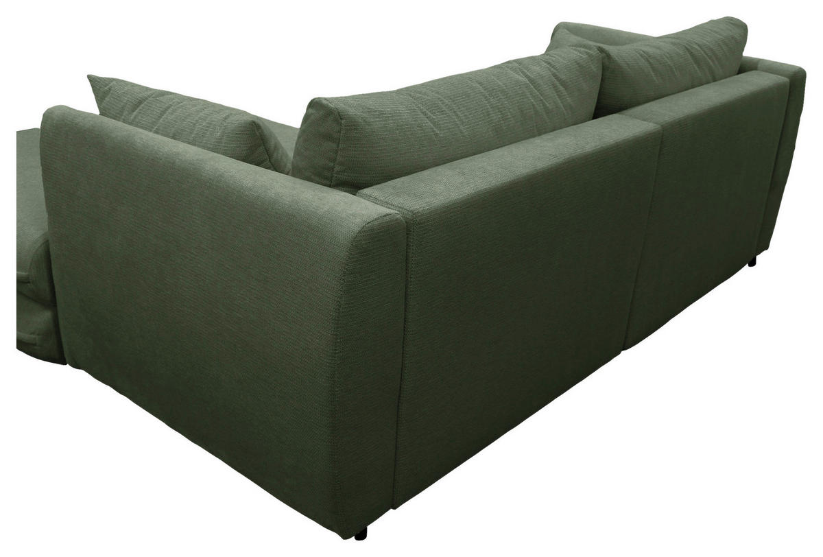 ECKSOFA Grün Struktur  - Schwarz/Grün, Design, Kunststoff/Textil (240/201cm) - MID.YOU