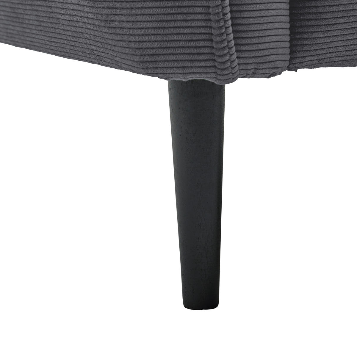 2-SITZER-SOFA Cord Dunkelgrau  - Dunkelgrau/Schwarz, Modern, Holz/Textil (150/85/92cm) - MID.YOU