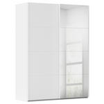 SCHWEBETÜRENSCHRANK  in Weiß  - Weiß, Design, Glas/Holzwerkstoff (162/223/68cm) - Novel