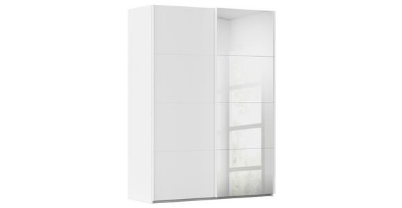 SCHWEBETÜRENSCHRANK  in Weiß  - Weiß, Design, Glas/Holzwerkstoff (162/223/68cm) - Novel
