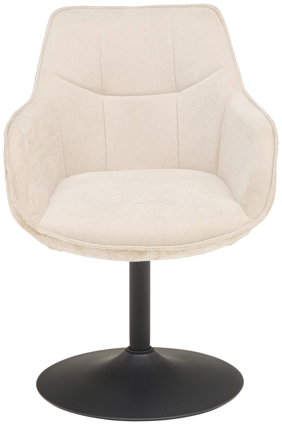 ARMLEHNSTUHL  in Eisen Chenille, Leinenoptik  - Beige/Schwarz, KONVENTIONELL, Textil/Metall (63/87/64cm) - MID.YOU