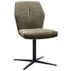 STUHL  Sitzfläche 180° drehbar, automatische Rückholfunktion Mikrofaser  - Schwarz/Grün, Design, Textil/Metall (48/88/63cm) - Novel