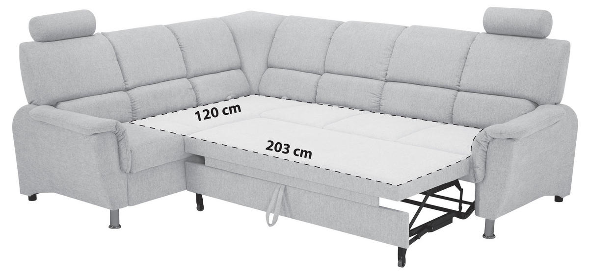 UGAONA GARNITURA plava  - srebrna/crna, Dizajnerski, drvo/tekstil (216/270cm) - Livetastic