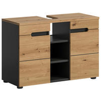 WASCHBECKENUNTERSCHRANK 80/55/34 cm  - Dunkelgrau/Schwarz, Modern, Holzwerkstoff/Kunststoff (80/55/34cm) - MID.YOU