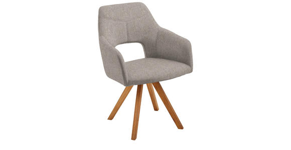 ARMLEHNSTUHL in Holz, Textil Eichefarben, Cappuccino  - Eichefarben/Cappuccino, Design, Holz/Textil (57/84/57cm) - Voleo