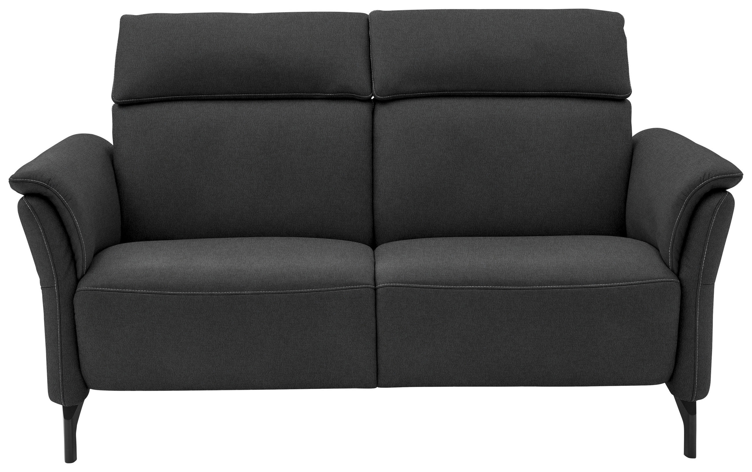 2-SITZER-SOFA in Mikrofaser Dunkelgrau - Dunkelgrau/Schwarz, Konventionell, Textil/Metall (178/103/95cm) - Dieter Knoll