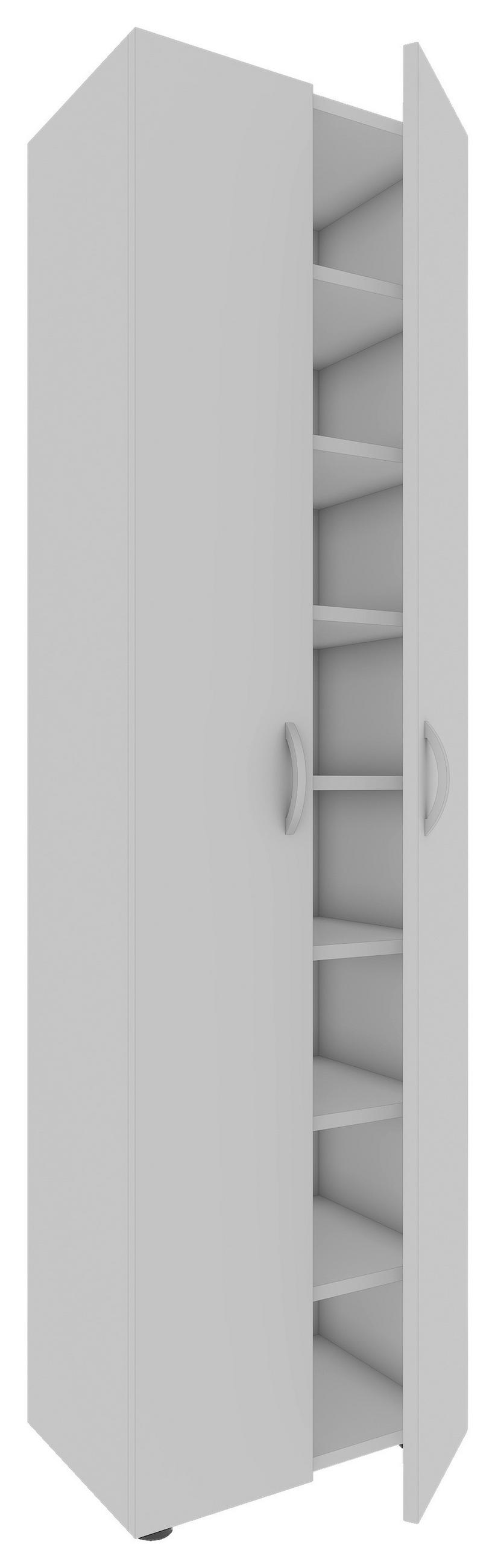 SCHUHSCHRANK  in 49/173/30 cm  - Alufarben/Weiß, MODERN, Holzwerkstoff/Kunststoff (49/173/30cm) - MID.YOU