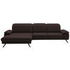 ECKSOFA in Echtleder Braun  - Schwarz/Braun, Design, Leder/Metall (193/332cm) - Dieter Knoll