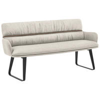 SITZBANK 220/86/68 cm Mikrofaser Naturfarben  - Schwarz/Naturfarben, Design, Textil/Metall (220/86/68cm) - Valdera